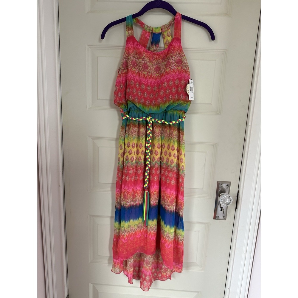 NWT Speechless Kids Rainbow Colorful Party Dress‎ Size 12 Sleeveless